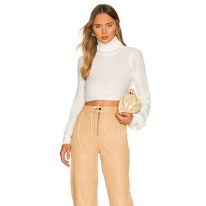 Camila Coelho Cesare Cropped Sweater in White